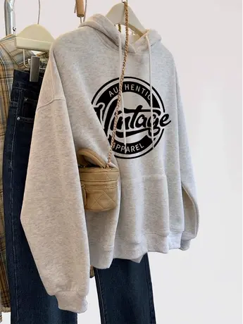 胖mm炸街上衣秋冬小个子加绒连帽卫衣女ins大码复古小众减龄外套图片