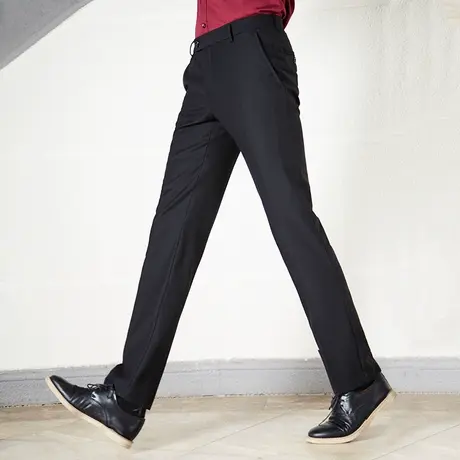 seno秋冬商务正装修身羊毛混纺男西裤职业装保暖加厚直筒商品大图