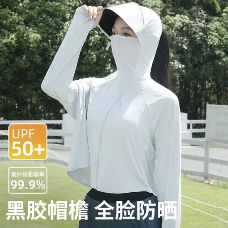 防晒衣女夏季冰丝轻薄连帽防紫外线upf50防晒服2023新款短款外套商品大图