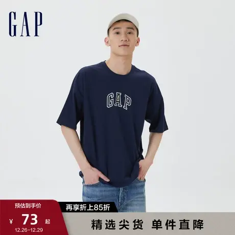 【断码优惠】Gap男女装夏季纯棉宽松T恤短袖情侣装舒适上衣602762图片