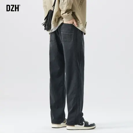 男士黑色直筒牛仔裤男春秋款修身2024年新款美式复古vibe裤子男款商品大图