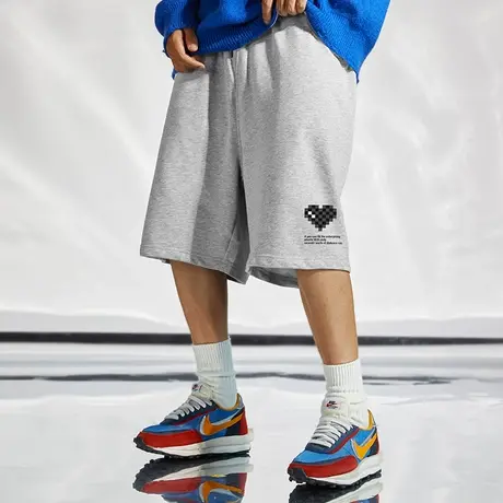 日系潮牌复古短裤男宽松夏季港风ins街头潮流加肥加大运动五分裤商品大图