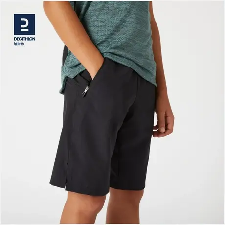 【清仓】迪卡侬男童短裤春夏儿童速干裤宽松抽绳透气运动裤薄KIDC商品大图