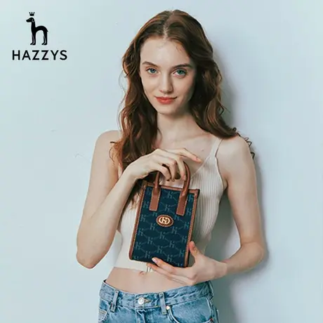 Hazzys哈吉斯丹宁迷你托特包女士新款斜挎包小众质感单肩手提包潮商品大图