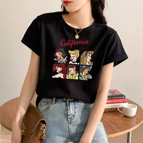 短袖女夏季2023年新款复古卡通t恤韩版宽松纯棉半袖体恤上衣ins潮商品大图