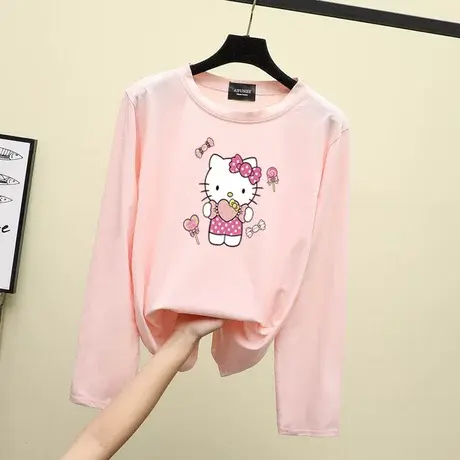 纯棉长袖t恤女秋装2023年新款打底衫薄款早秋上衣宽松春秋衣外穿商品大图