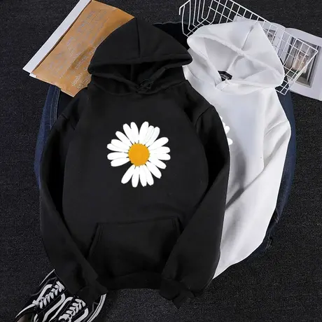 外套女2023新款潮秋冬加绒加厚百搭休闲运动连帽宽松韩版ins卫衣商品大图