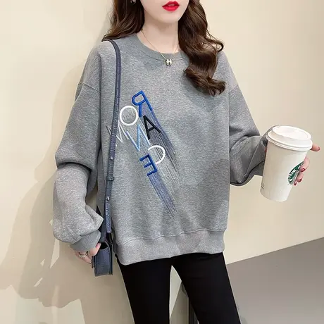 设计感小众卫衣女春秋季韩版宽松薄款个性刺绣早秋ins上衣外套潮商品大图