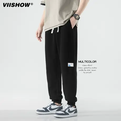 VIISHOW休闲长裤男卫裤潮牌垂感时尚百搭裤子宽松直筒束脚运动裤商品大图