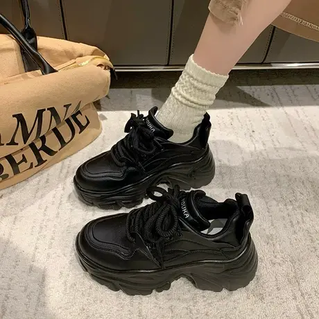 厚底老爹鞋女款2024年新款舒适松糕炸街休闲运动鞋小众设计感女鞋图片