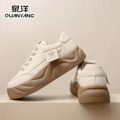 女鞋2024春季新款设计百搭松糕软底不累脚厚底增高学生运动休闲鞋图片