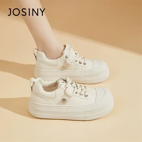Josiny/卓诗尼厚底鞋子面包鞋女2024新款春季百搭大头运动休闲鞋商品大图