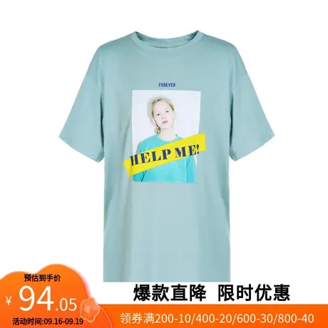【艾格】官方旗舰店时尚休闲纯棉T恤女装新款夏季高端上衣衬衣潮商品大图