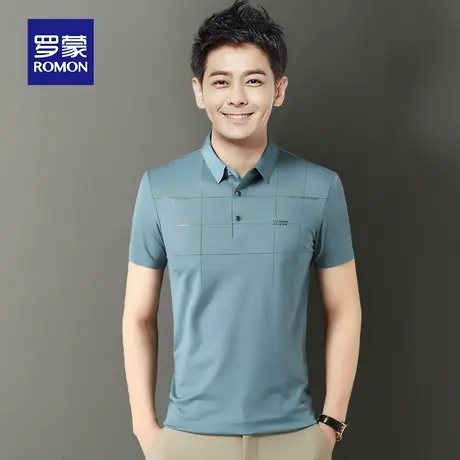 罗蒙男士冰丝短袖Polo衫夏季薄款中老年爸爸装父亲节衣服翻领T恤图片