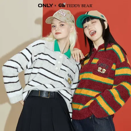 【直播专享】ONLY2022GB TEDDY BEAR泰迪熊POLO毛针织衫女商品大图