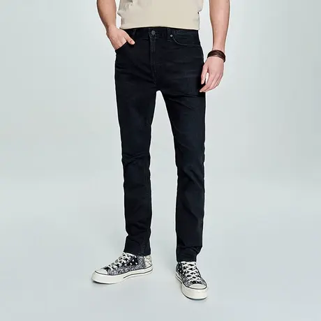 Lee商场同款23春夏新品709锥形轻薄男牛仔裤黑凉凉裤LMB100709101图片