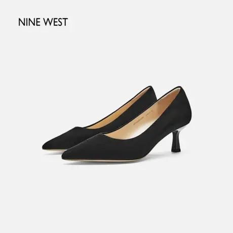 Nine West/玖熙女鞋单鞋2025夏季新款羊反绒浅口法式6cm女士通勤图片