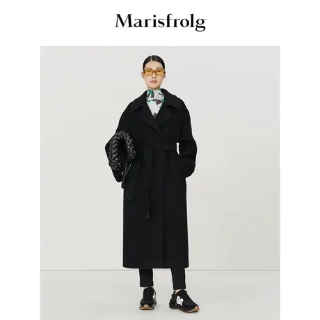 【肌理面料】玛丝菲尔毛呢外套冬季新款翻领廓形毛呢外套商品大图