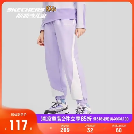 Skechers斯凯奇童装男女童夏季梭织时尚休闲长裤儿童户外运动裤子图片