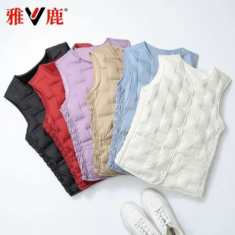 雅鹿2025秋冬羽绒服马甲女轻薄短款小个子内胆马夹保暖内搭背心潮商品大图