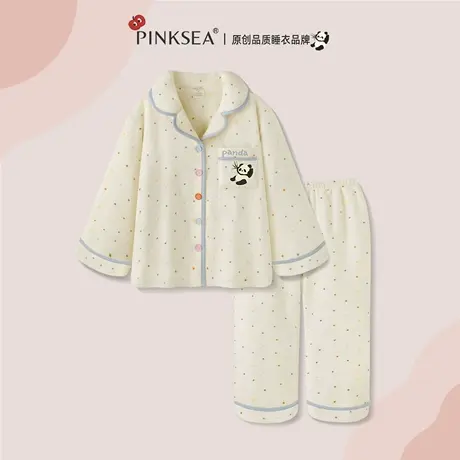 【超柔软】法兰绒睡衣女秋冬长袖长裤加厚保暖波点熊猫家居服套装商品大图