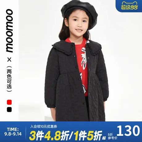 moomoo童装女甜美棉服百搭舒适休闲公主风保暖上衣可爱娃娃领外套商品大图