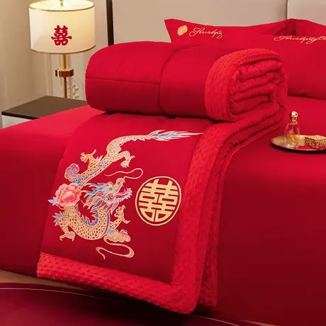 恒源祥全棉豆豆婚庆被子被芯加厚保暖春秋被冬被喜庆结婚陪嫁喜被商品大图