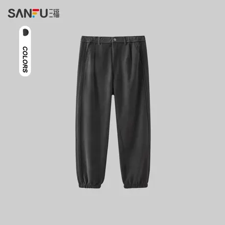 三福2023冬男士束脚针织裤休闲裤 时尚卫裤宽松长裤男477168商品大图