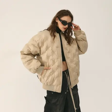 设计感复古棒球服棉服女冬季2023年新款加厚外套潮牌宽松小众棉衣商品大图