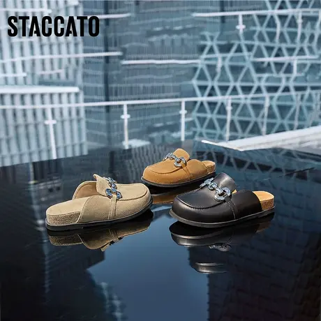 思加图新款丑萌鞋休闲厚底包头拖勃肯鞋穆勒拖女鞋子S2262AH3图片