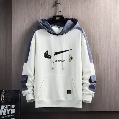 青少年春秋季卫衣男孩连帽外套高中初中学生潮流帅气大童男装套装商品大图