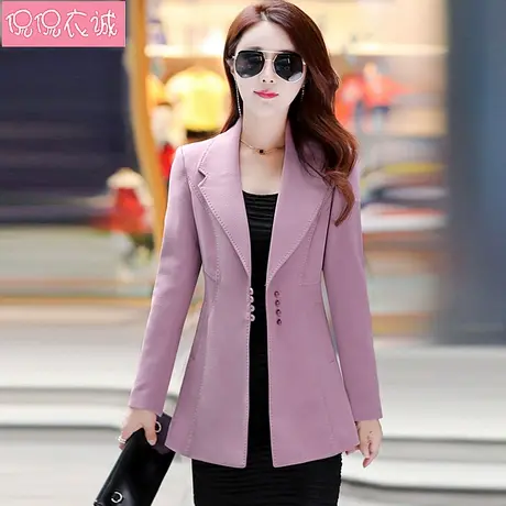2023秋装新款西服中年妈妈外套中长款大码女装长袖休闲西装风衣女商品大图