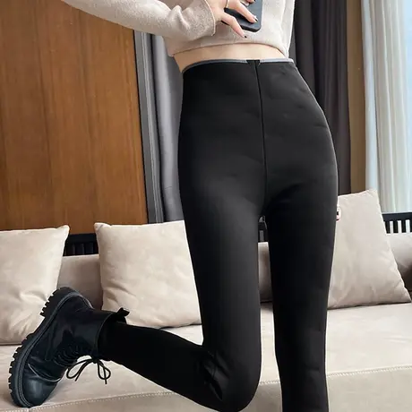 芭比羽绒打底裤女外穿时尚2024秋冬新款高腰修身显瘦保暖小脚棉裤图片