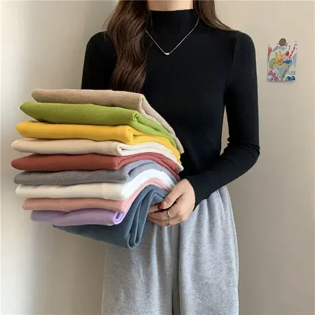 针织衫2024年短新款穿搭初秋冬季上衣女装毛衣早秋chic内搭打底衫商品大图