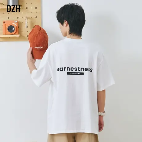 男士全棉t恤男短袖美式重磅夏季薄体恤2023新款潮牌潮流衣服男款商品大图