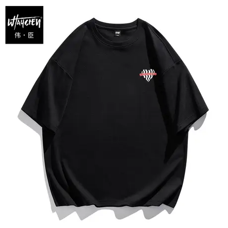 伟臣2023夏季新品大码男装短袖T恤胖子加肥加大印花半袖肥佬体恤商品大图