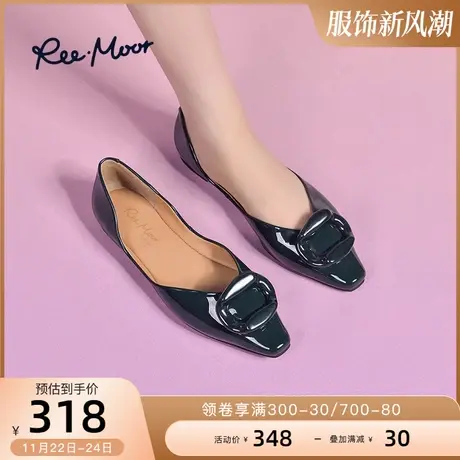 REEMOOR睿慕夏季舒适百搭蛋卷鞋浅口真皮羊皮平底鞋软底单鞋女鞋商品大图