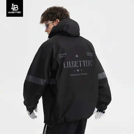 Lilbetter外套潮流男秋季新款机车男士潮牌美式高级帅气工装夹克商品大图