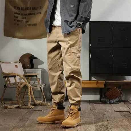 百搭时尚秋季裤子男款户外潮流休闲裤大码多口袋男士百搭休闲裤商品大图