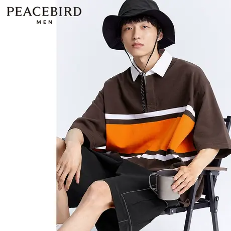 【商场同款】太平鸟男装 夏季条纹男士时尚休闲polo衫B2DBD2134商品大图