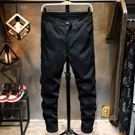 黑色牛仔裤男直筒宽松裤子男修身韩版潮流男士百搭休闲长裤潮学生商品大图