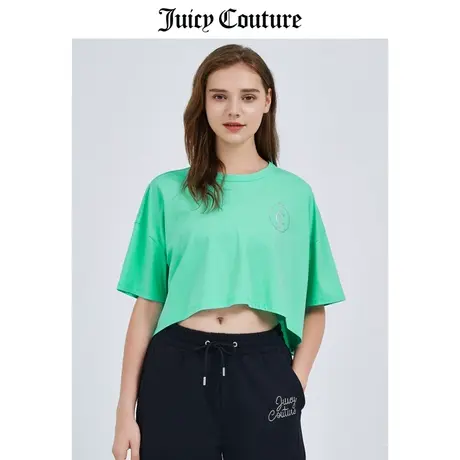 Juicy Couture橘滋T恤夏季新款烫钻短袖莫代尔短款气质上衣宽松女商品大图