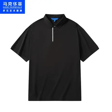 商场同款马克华菲简约字弹力短袖POLO衫男23夏季新款商务通勤上衣图片