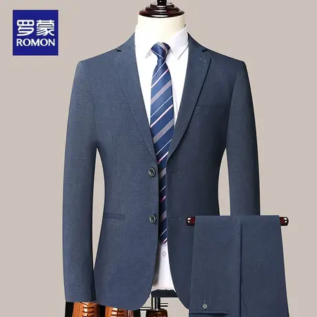 罗蒙西服套装男士商务职业正装小西装韩版修身伴郎新郎结婚礼服图片