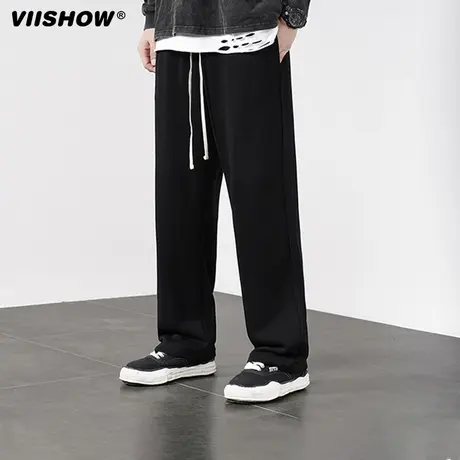 VIISHOW休闲裤男春秋新款ins潮牌情侣百搭运动宽松直筒束脚卫裤子商品大图