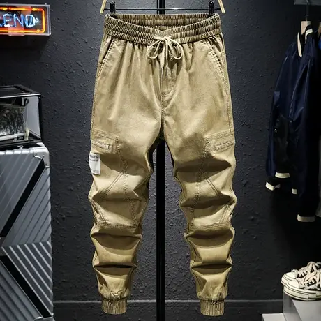 2021春秋新款弹力工装裤男士宽松束脚休闲裤潮流男裤子男潮牌百搭商品大图