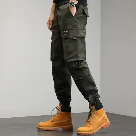 工装休闲裤子男士2022冬季保暖外穿时尚潮牌百搭束脚宽松休闲裤男商品大图