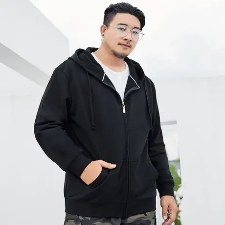 胖哥哥重磅卫衣男纯棉加肥加大休闲运动服宽松大码衣服男胖子上衣图片