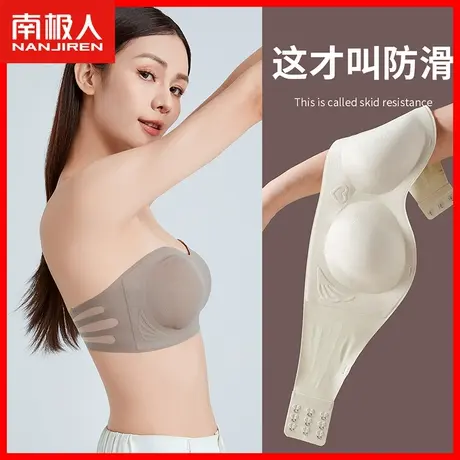 内衣女小胸聚拢抹胸防滑无痕美背文胸无钢圈性感少女胸罩防下垂DY商品大图