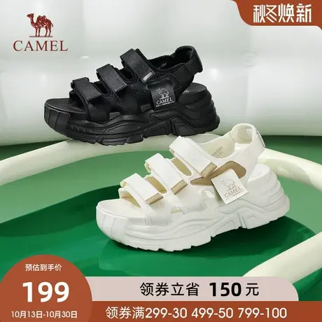 骆驼女鞋2023年夏季新款时尚休闲魔术贴凉鞋运动厚底沙滩鞋ins潮商品大图